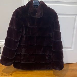 Faux mink reversible jacket.
